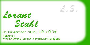 lorant stuhl business card